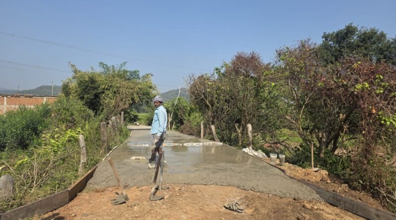 ग्रामीणों ने लगाया ग्राम पंचायत में सीसी रोड निर्माण में अनियमितता का आरोप