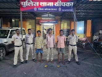 गेवरा माइंस ऑफिस में लूटपाट मामले में तीन चोर पकड़ाए, 4 फरार